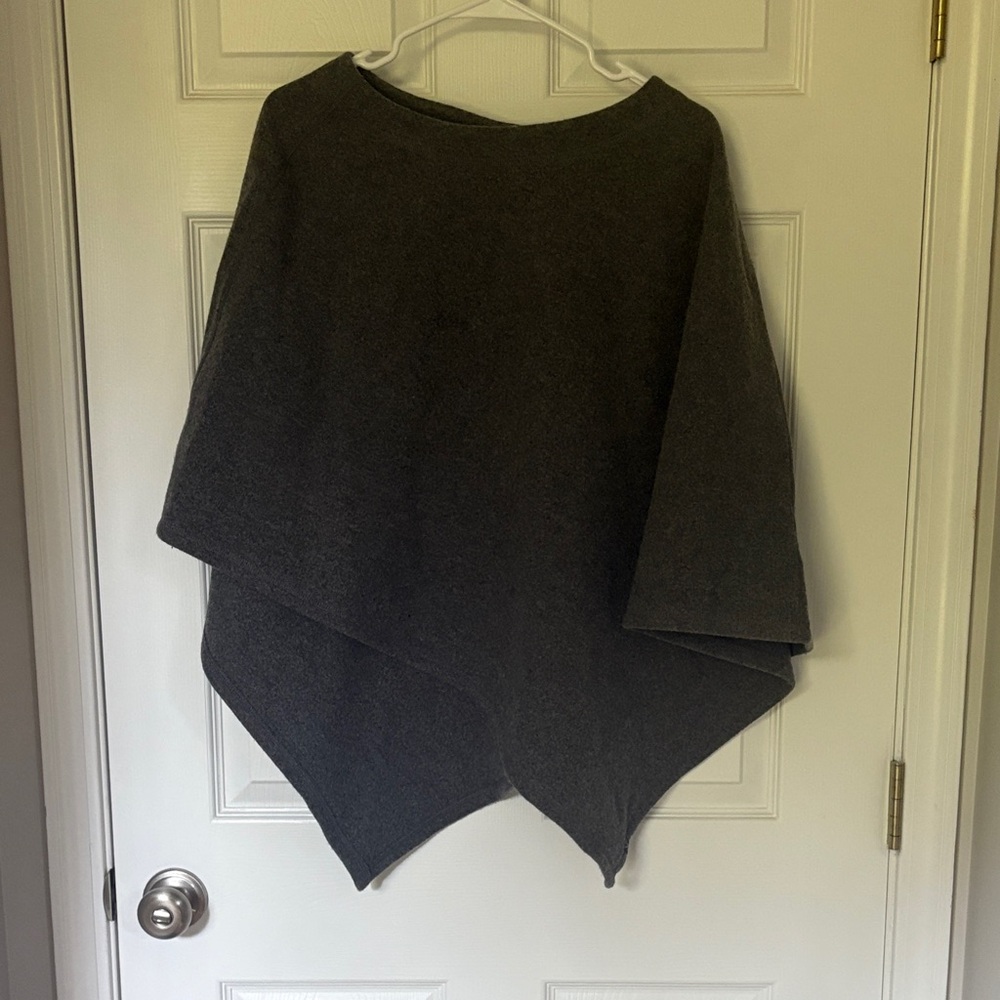 ibex Dark Gray Wool Poncho